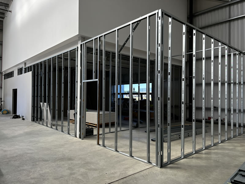 Solid wall partitioning framework installed