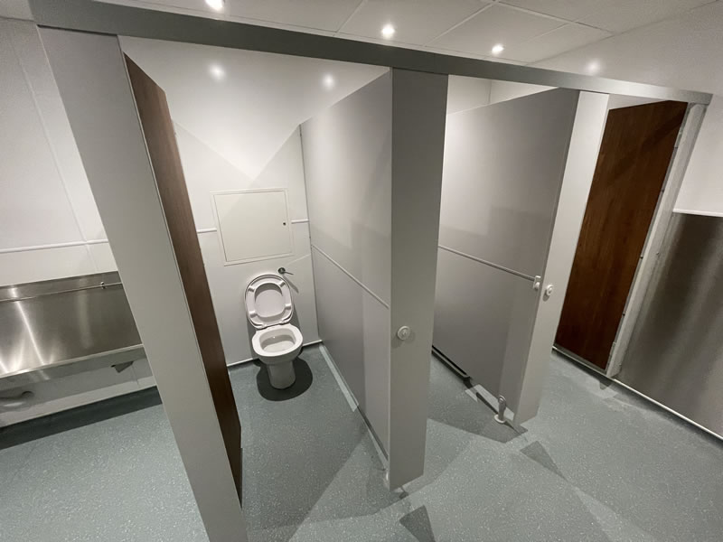 Fully refurbished mens toilet cubicles