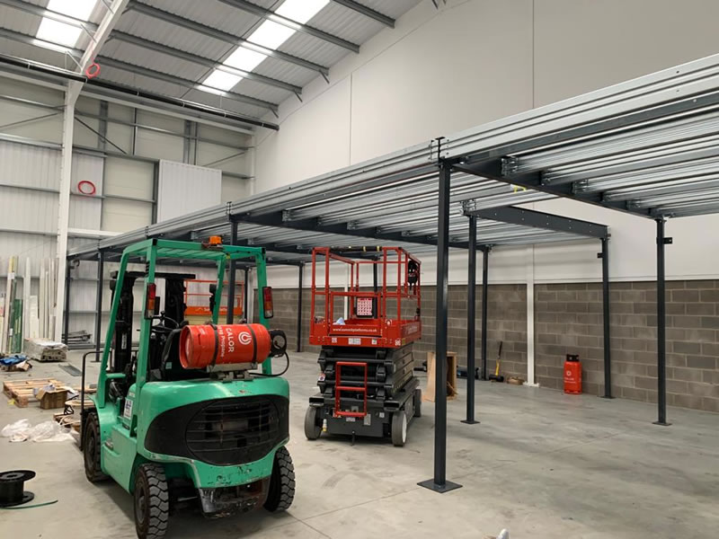 creating extra storage or office space with a mezzanine floor
